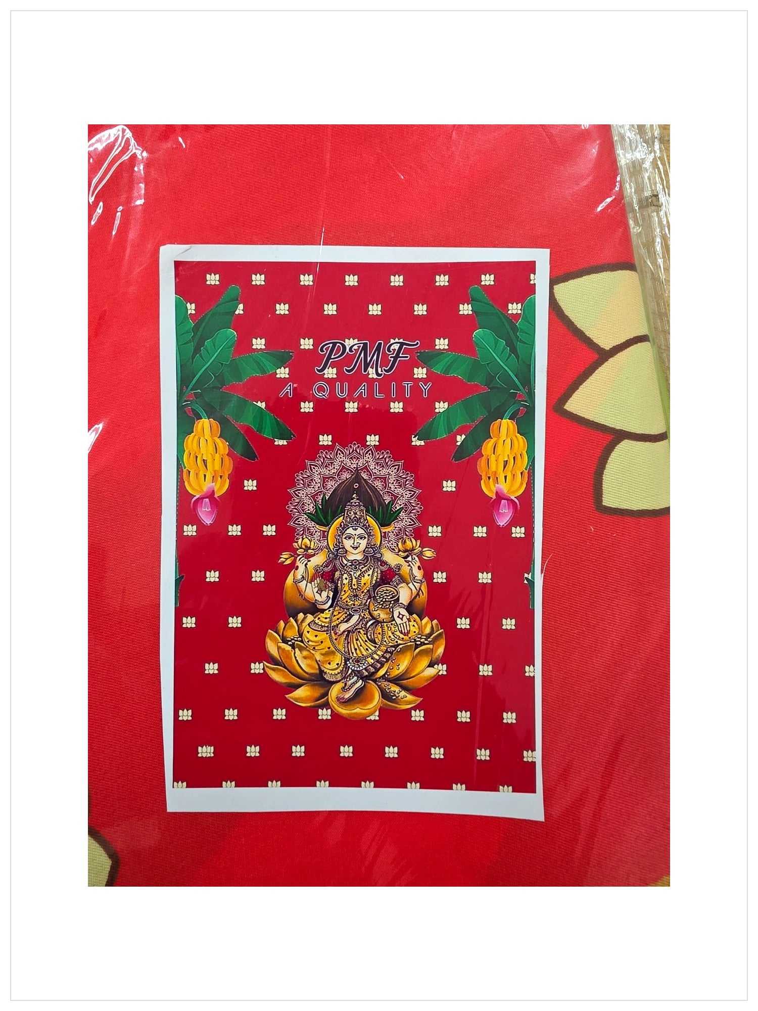 Traditional Cotton Backdrop for Festivals, Pooja & Event Decoration 8x5 Ft' – Reusable